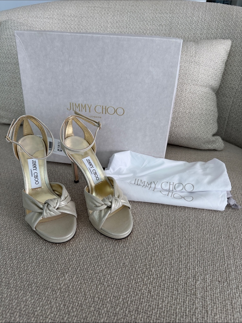 Jimmy Choo Rosie 100 Light Soft Gold